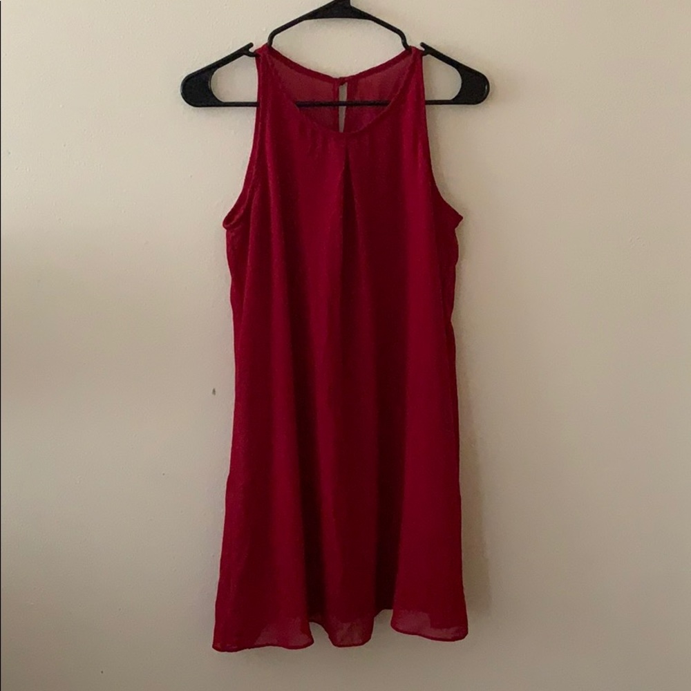 Red mini dress
